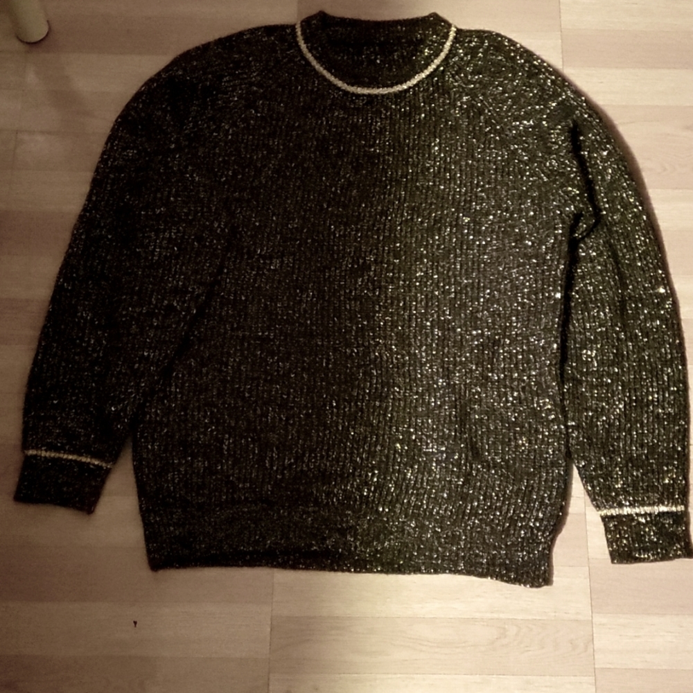 Vintage Gold Sparkly Knit Sweater